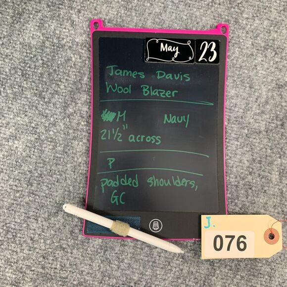 Vintage James Davis Blazer Men 42 Navy Blue Wool 2 Button Notch Lapel Sport Coat - Picture 14 of 15